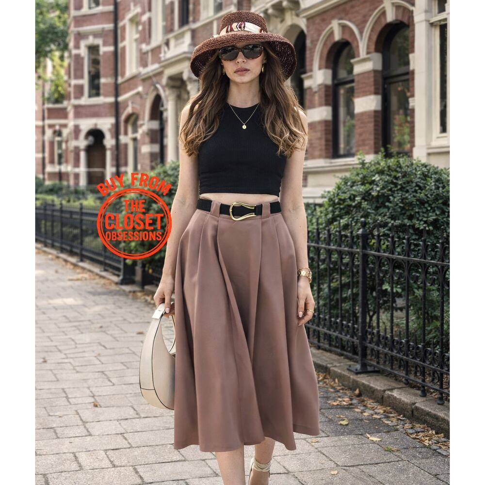 ZARA Limited Edition Wool Blend Midi Skirt NWT Quiet Luxury High Waist - Picture 2 of 16